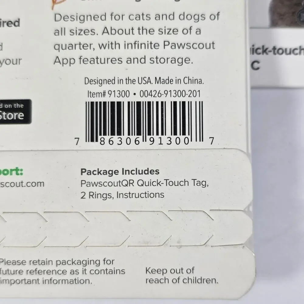 Lot of 2 Pawscout Smart Pet Tags QR NFC Bluetooth Dog Cat ID Tags New